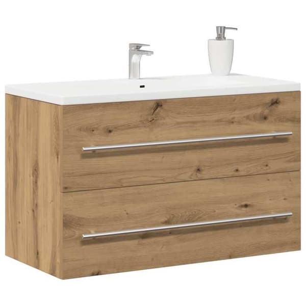 Maison Exclusive - Badeværelses underskabs møbel i massivt egetræ 80 x 38,5 x 48 cm ingeniørtræ