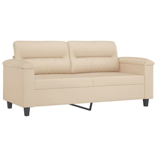 Maison Exclusive - Sæt af 2 sofaer med cremefarvede puder i mikrofiberstof
