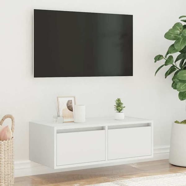 Maison Exclusive - TV-møbel med hvide LED-lys 75x35,5x25 cm