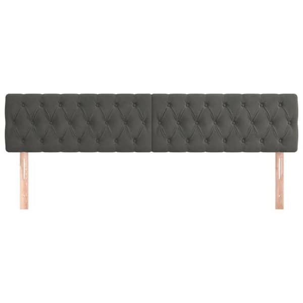 Maison Exclusive - Mörkgrå sänggavlar 200x7x78/88 cm Sammet