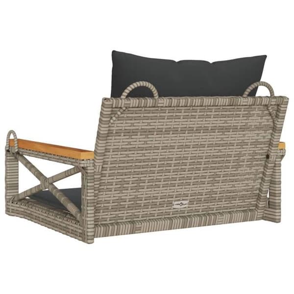 Maison Exclusive - Balanssoffa med grå kuddar 63x62x40 cm flätad resin