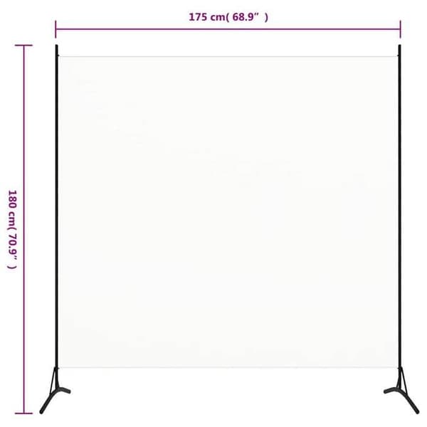 Paravent - MAISON EXCLUSIVE - 175x180 cm - Tyg 100% polyester - Stålstruktur - Vit Vit