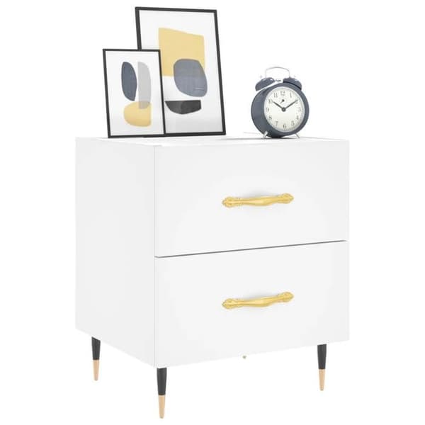 Maison Exclusive - Sängbord vit 40x35x47,5 cm ingenjörsträ Vit