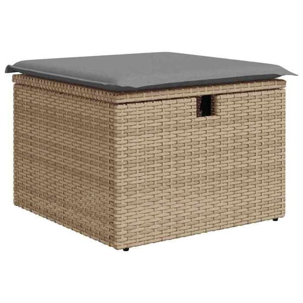 Maison Exclusive - Trädgårdsmöbler med kuddar 7 delar beige flätad resin