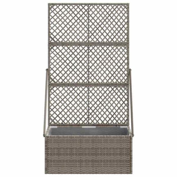 Jardinière - MAISON EXCLUSIVE - Polyrotin - Harmaa - 70 x 30 x 135 cm - Integroitu ritilä Grå