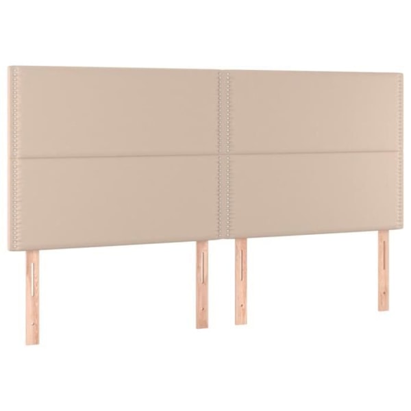 LED sänggavel Cappuccino 200x5x118/128 cm Läder118 [cm] Brun