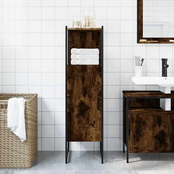Maison Exclusive - Badeværelsesskab i røgfyldt eg 33x33x120,5 cm