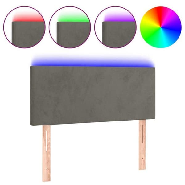 Maison Exclusive - LED Hovedgærde Mørkegrå 100x5x78/88 cm Velour mörkgrå
