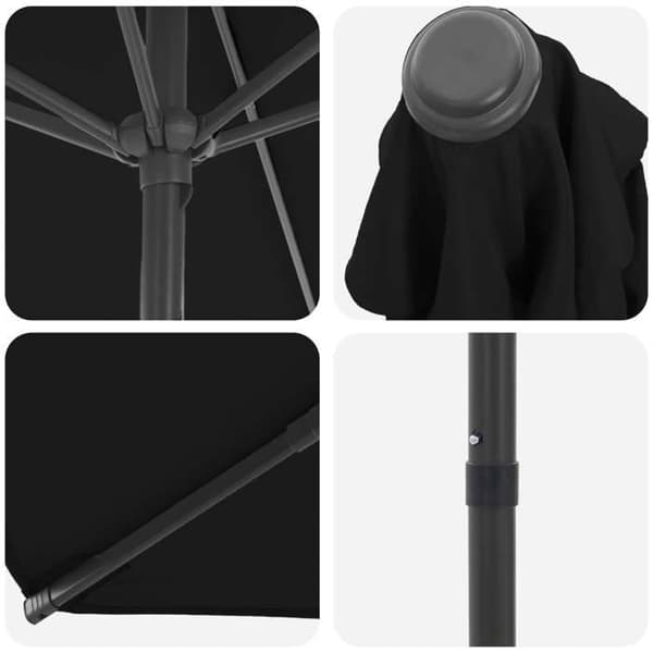Maison Exclusive - Trädgårdsparasol 230 x 230 cm Polyester Rektangulär Svart