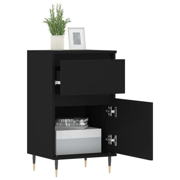 Maison Exclusive - Buffet 2 stk sort 40x35x70 cm ingeniørtræ