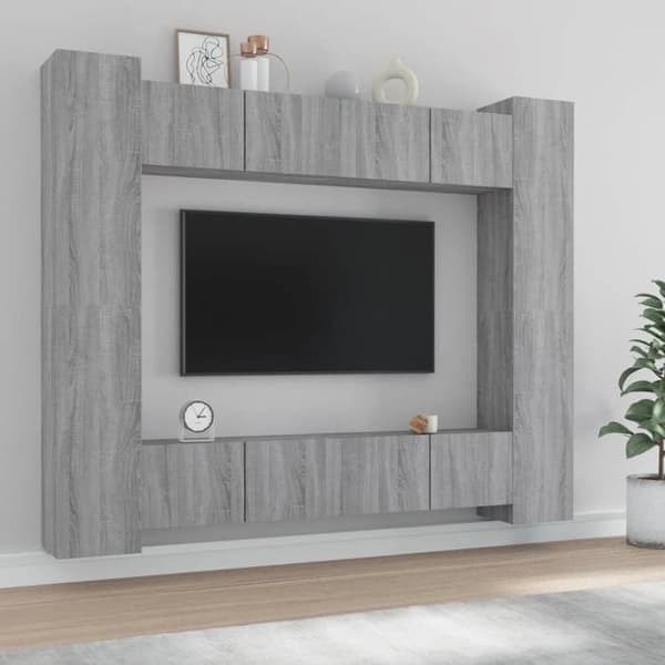 Maison Exclusive - 8 dele TV-møbel sæt Sonoma grå Ingeniørtræ