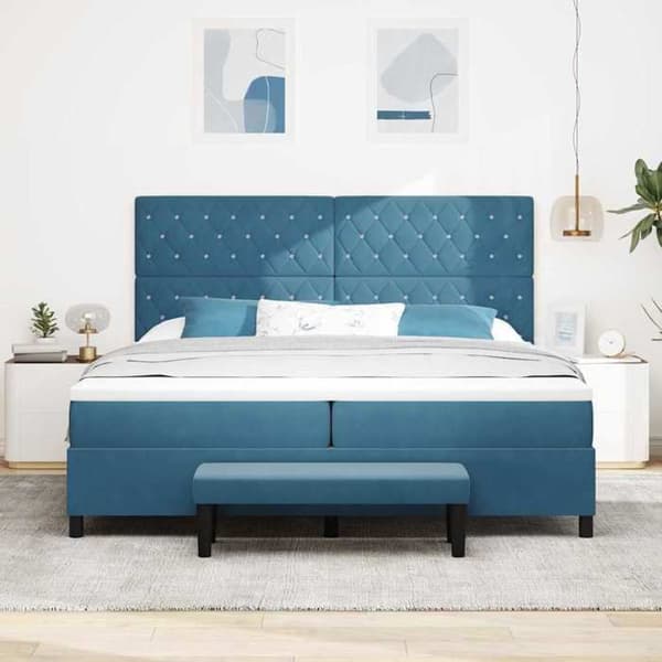 Maison Exclusive - Jousipatja tummansinisellä 200 x 200 cm sametilla Mörkblå