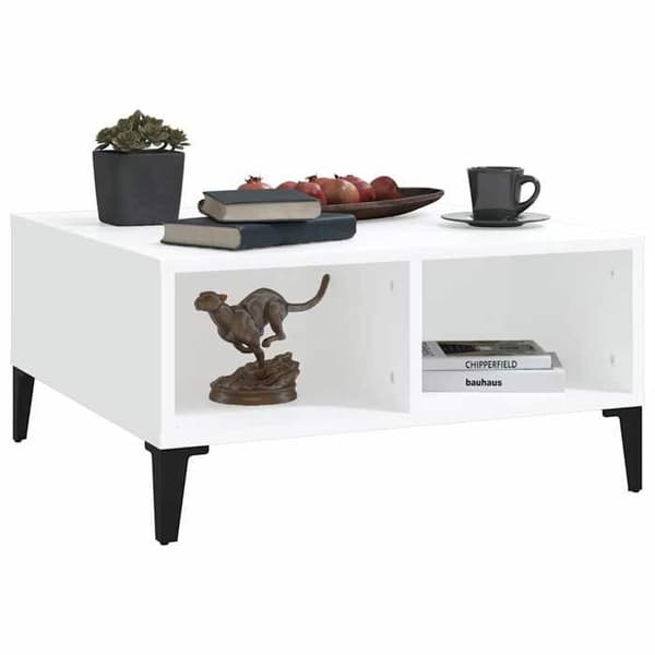 Bord - EKSKLUSIV HUS - 60x60x30 cm - Hvid - Ingeniørtræ - 4 rum Vit