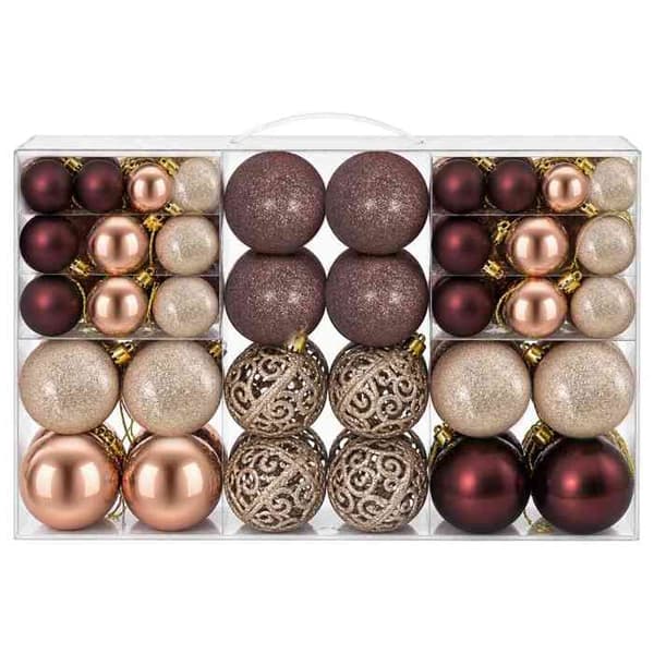 Maison Exclusive - Julkulor 100 st champagne och brunt 3 / 4 / 6 cm