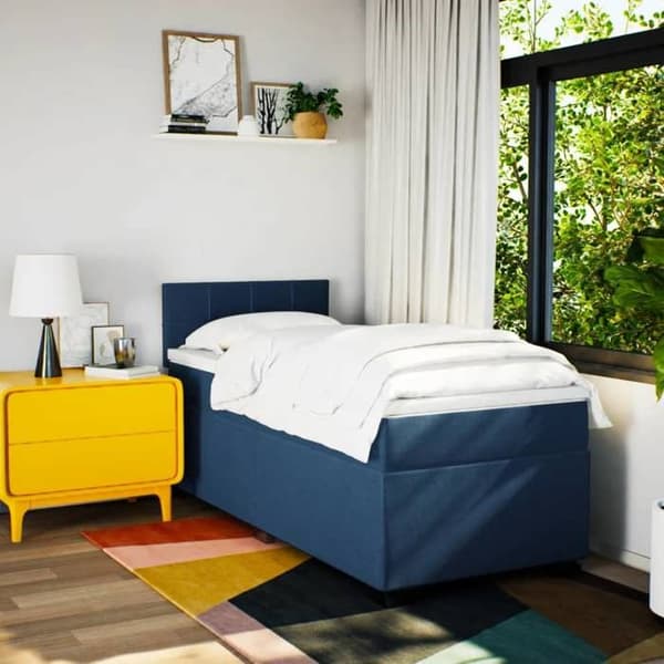 Maison Exclusive - Sänkylaatikko, jossa on patja Sininen 90x200 cm Kangas