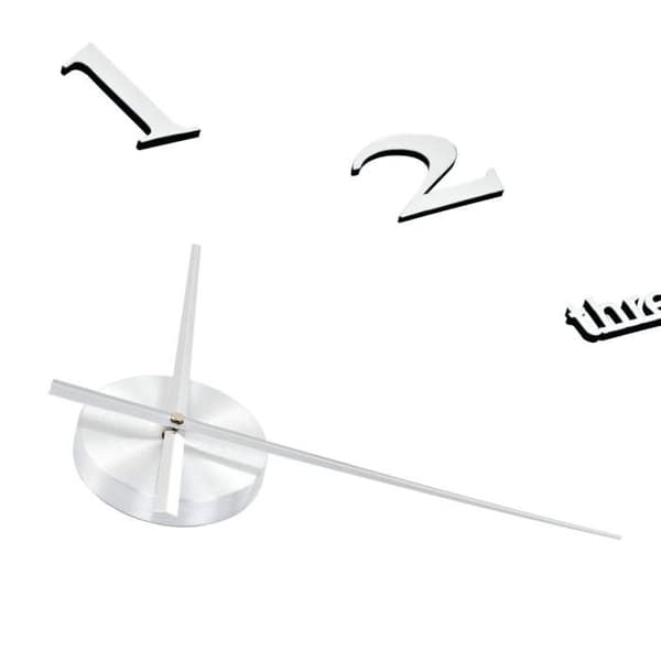 Vægur - EKSKLUSIV HUS - XXL 100 cm - Sølvfarvet - 3D-effekt - Blank finish Silver