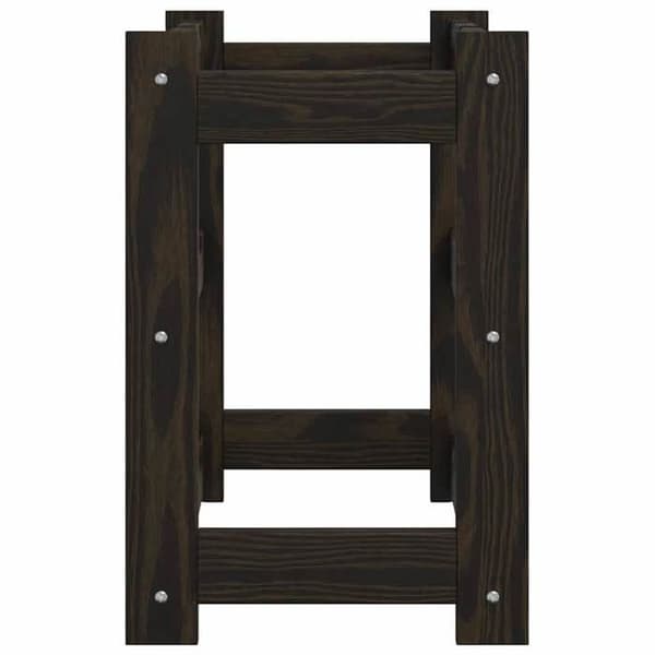 Maison Exclusive - Flaskeholder til 12 flasker sort solid fyrretræ Svart