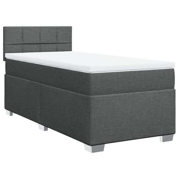 Maison Exclusive - Sänkyperä ja tummanharmaa patja 90x190 cm Kangas