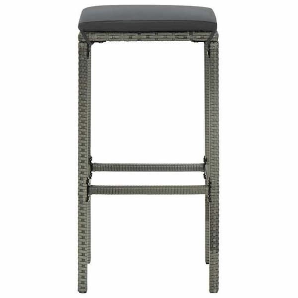 Maison Exclusive - Barstolar med kuddar, set om 3, grå vävd resin