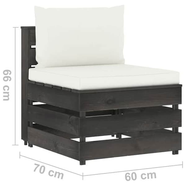 Maison Exclusive - Central sektion sofa med puder, grå imprægneret træ