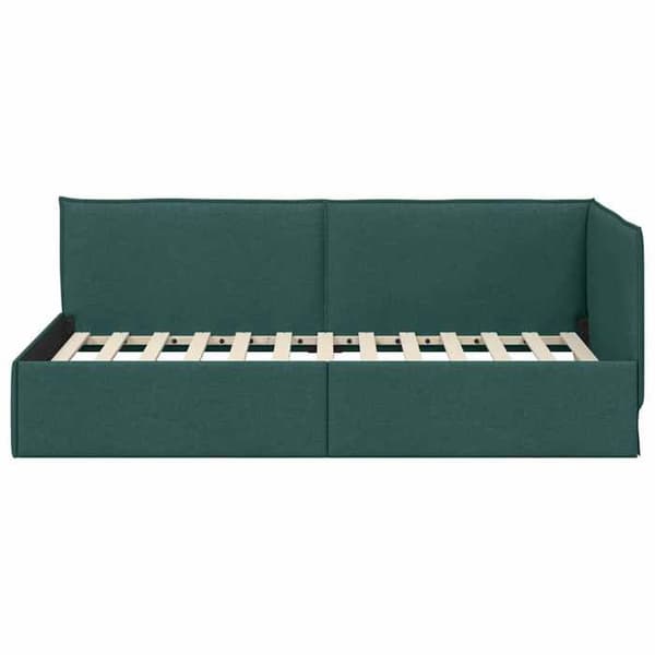 Maison Exclusive - Mörkgrön hörnsängram 80 x 200 cm tyg Mörkgrön
