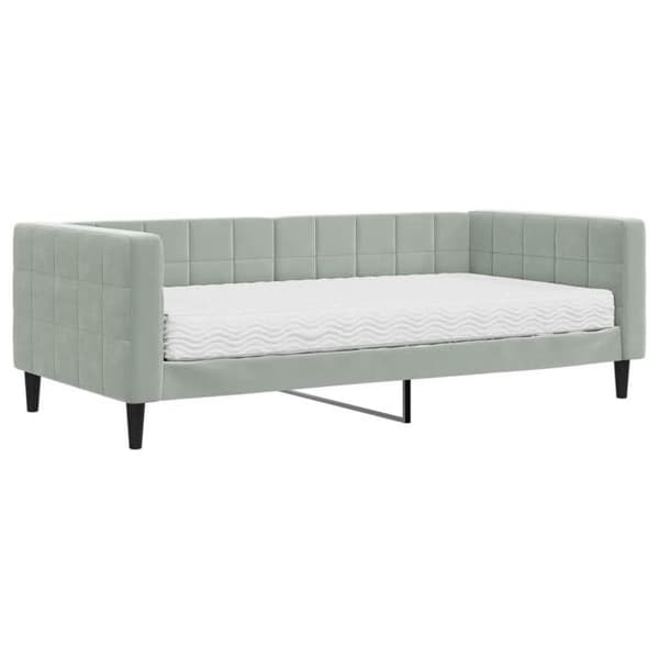Maison Exclusive - Dagbädd med ljusgrå madrass 90x190 cm sammet