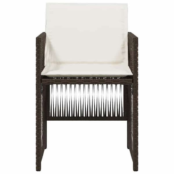 Maison Exclusive - Trädgårdsstolar med kuddar, set om 4, brun flätad resin brun