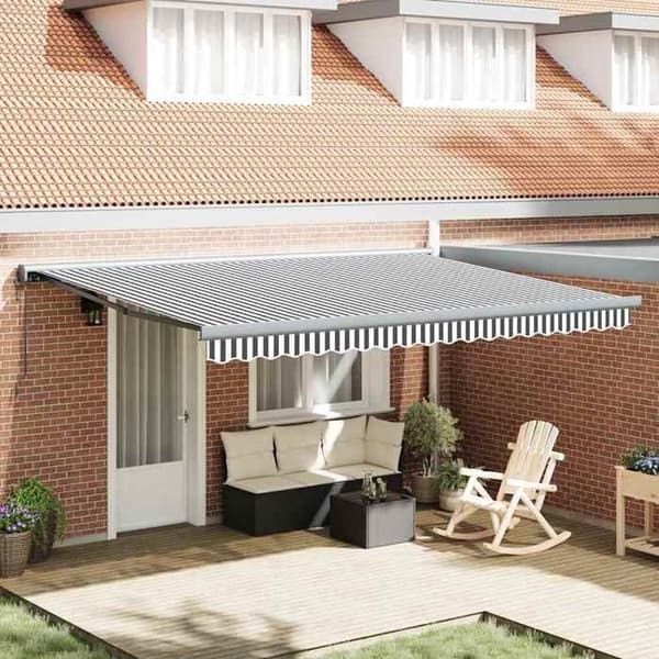 Maison Exclusive - Fällbart tak i antracit och vitt 4,5x3 m tyg/aluminium