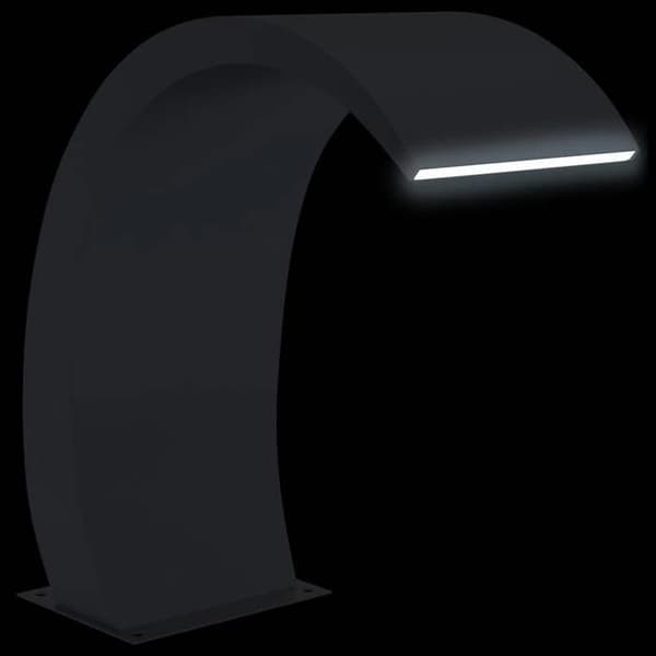 Poolfontæne - Eksklusivt hus - Rustfrit stål 304 - Indbyggede LED - 22x60x70 cm silver-