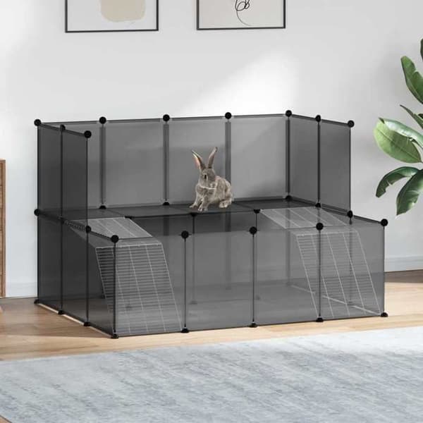 Maison Exclusive - Bur til små dyr Sort 143x107x93 cm PP og Stål