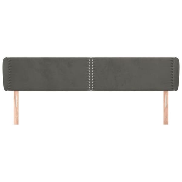 Maison Exclusive - Päätylevy korvilla Tummanharmaa 183x23x78/88 cm Sametti mörkgrå