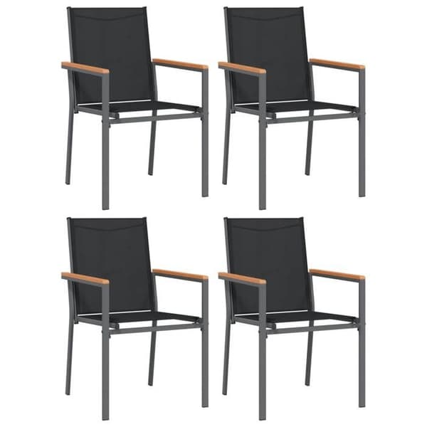 Maison Exclusive - Have spisebordssæt 5 stk sort textilene og stål