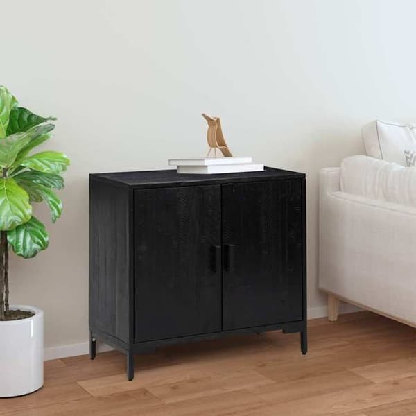Maison Exclusive - Buffet Sort 75x35x70 cm Massivt fyrretræ