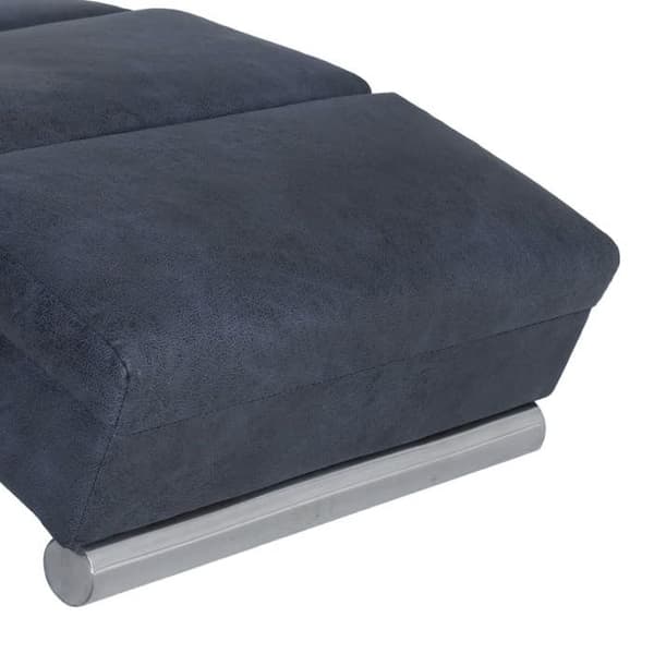 Chaiselonger - Eksklusivt Hus - Grå mikrofiber - 8-punkts massage & varme (USB) - Fødder i rustfrit stål
