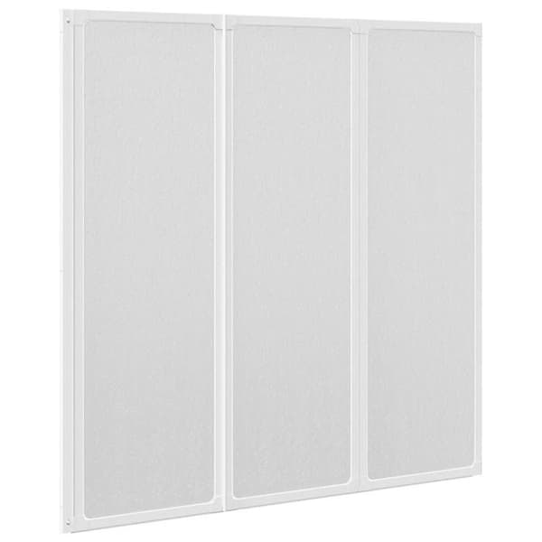 Badekarsparti - 3 foldbare paneler - 141 x 132 cm - Venstre/højre montering - Aluminiumramme & PP Vit