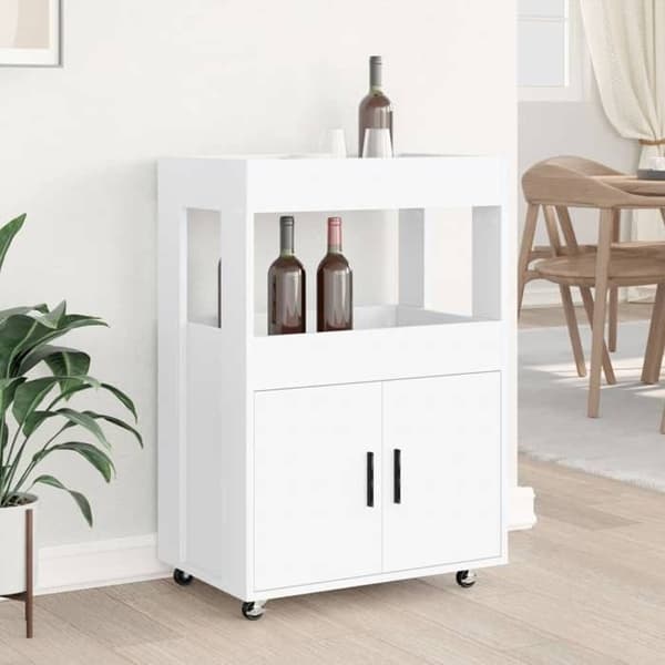Maison Exclusive - Vit barvagn 60x39,5x89 cm ingenjörsträ