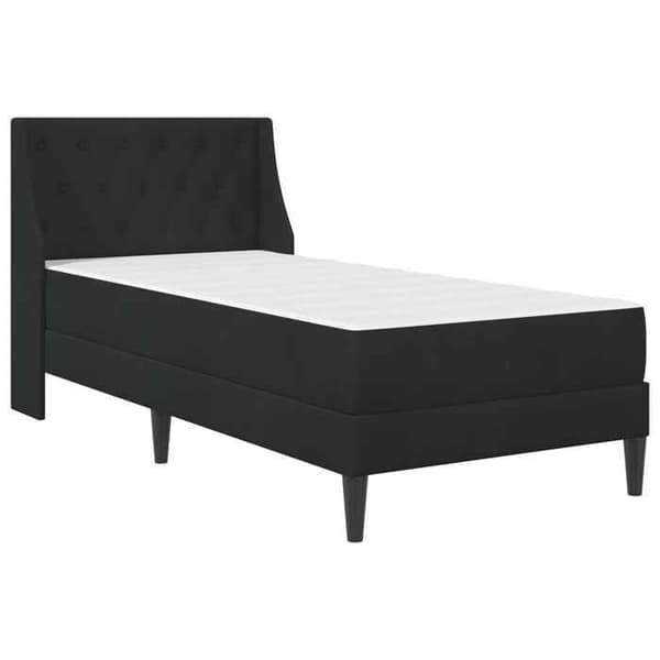 Sengestel - EKSKLUSIV HUS - Velour - 80 x 200 cm - Sort - Lamelseng & skummadras Svart