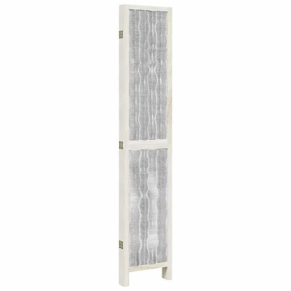 Adskillelse - EKSKLUSIV HUS - 5 paneler - Hvid - Massivt paulownia træ - Foldbar Vit