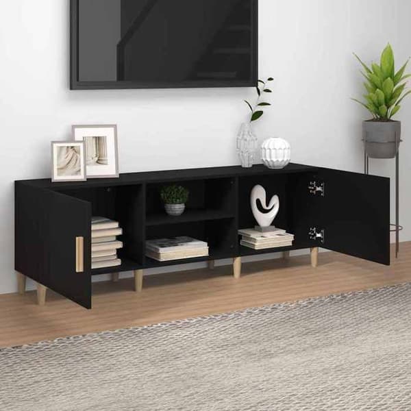 Maison Exclusive - TV-møbel Sort 150x30x50 cm Ingeniørtræ