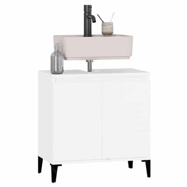 Maison Exclusive - Vit diskbänksmöbel 58x33x60 cm i ingenjörsträ Vit