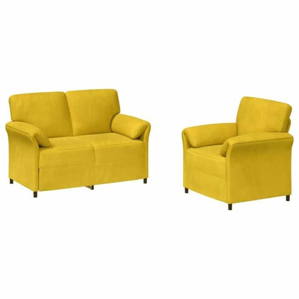 Maison Exclusive - 2 kpl Sohvaryhmä Keltainen Sametti