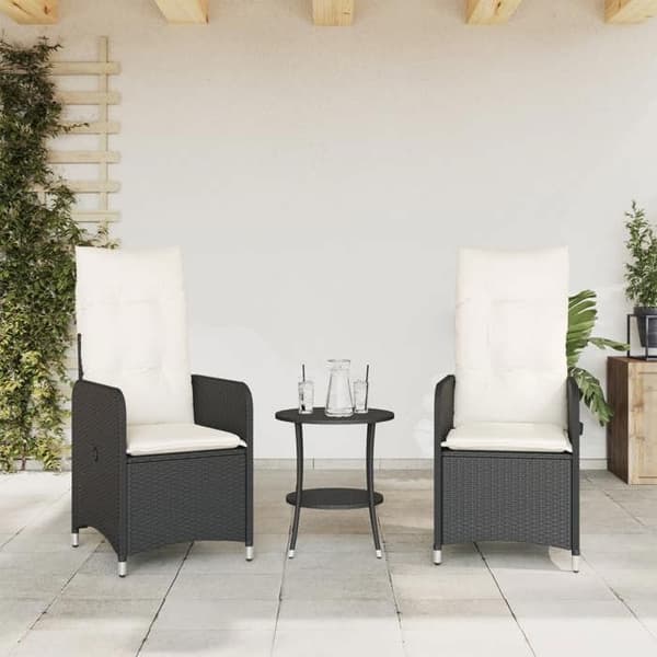 Maison Exclusive - Trädgårdsfällstolar set om 2 och bord i flätad resin