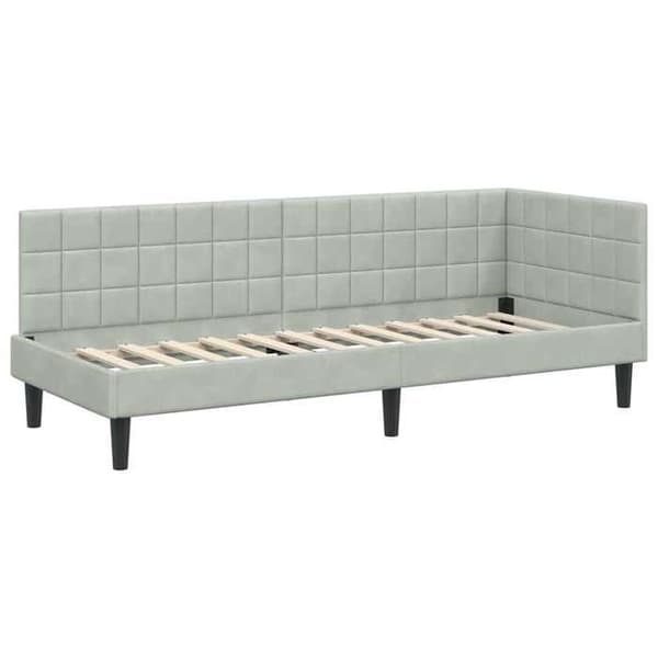 Maison Exclusive - L-formet sengestel Lys grå 80 cm x 200 cm Velour