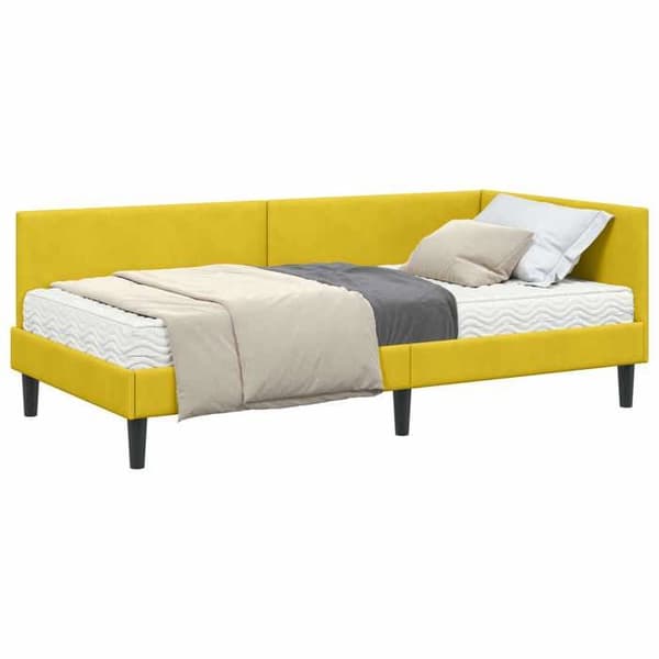 Maison Exclusive - Hörnsängram med madrass 2 st Gul 80 x 200 cm Gul