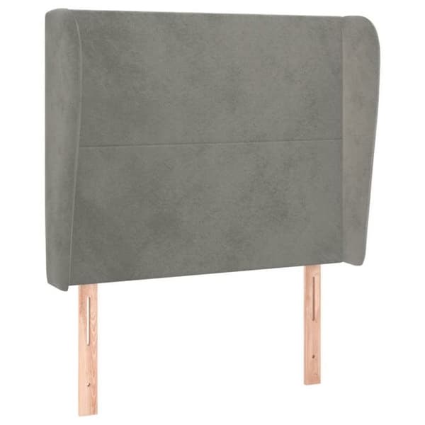 Maison Exclusive - Pääty, jossa korvat, Vaaleanharmaa 93x23x118/128 cm Sametti Ljusgrått