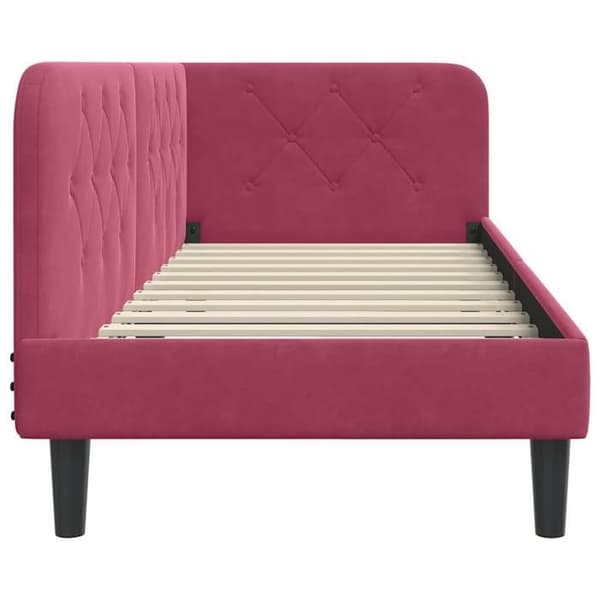 Maison Exclusive - Hörnsängram Bordeaux 80 x 200 cm Sammet Bordeaux