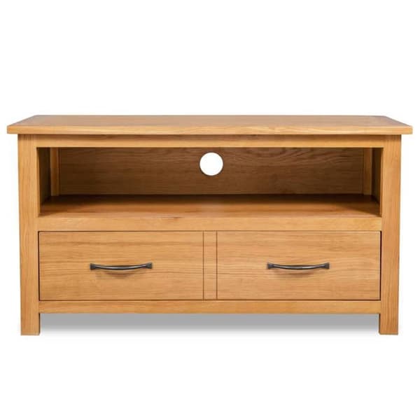 Maison Exclusive - TV-møbel 90x35x48 cm i massiv egetræ kastanj