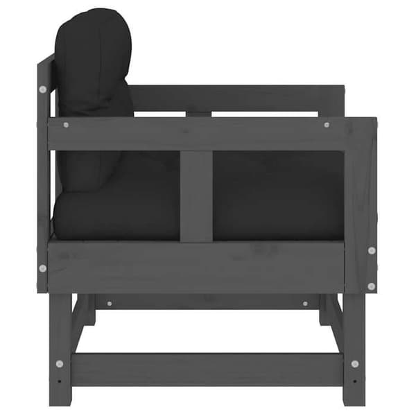 Maison Exclusive - Puutarhatuolit ja tyynyt, 2 kpl, harmaa, massiivipine. grå
