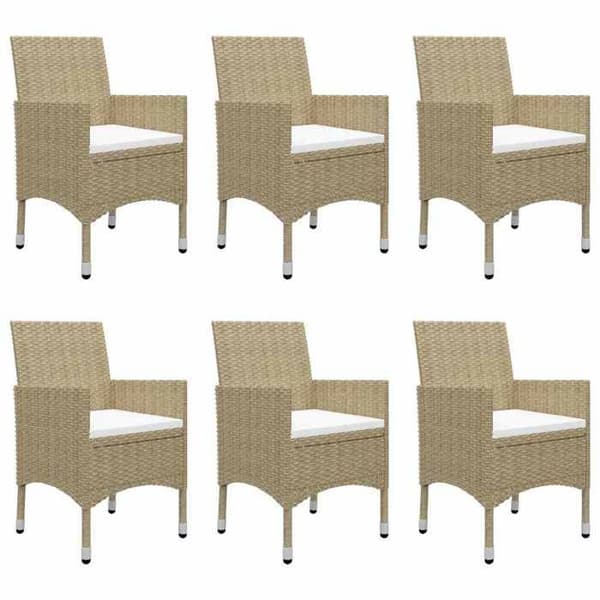 Maison Exclusive - 7 osan puutarhapöytäryhmä Beige
