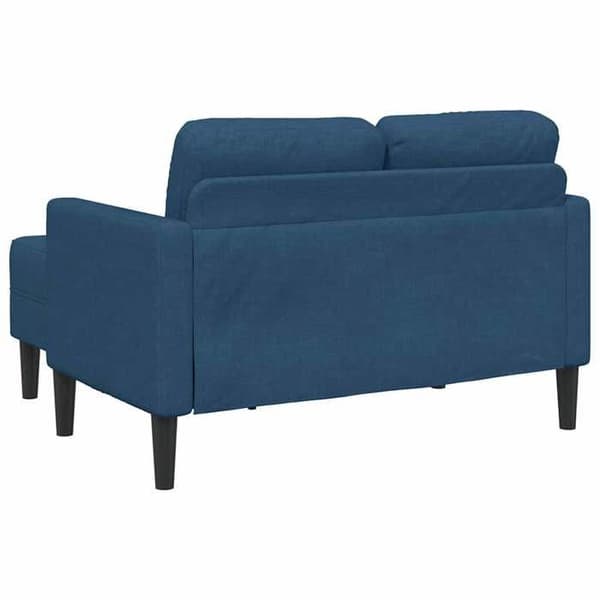 Maison Exclusive - 2-sits soffa med L-formad divan i blått 125 cm tyg